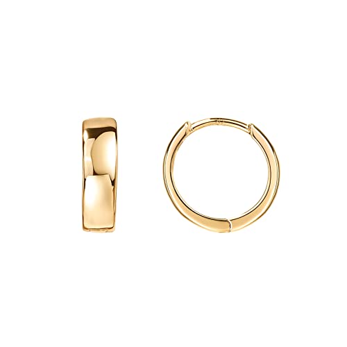 PAVOI 14K Gold Plated 925 Sterling Silver Post Huggie Earrings - Small Hoop Earrings for Women - style: Yellow