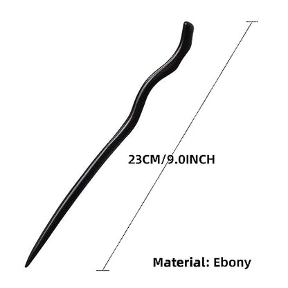 Hair Sticks for Buns 9.0" Ebony Hair Chopsticks for Women Long Hair Simply Wooden Hair Pin sticks (1-Ebony 9") - color: 1-Ebony 9"