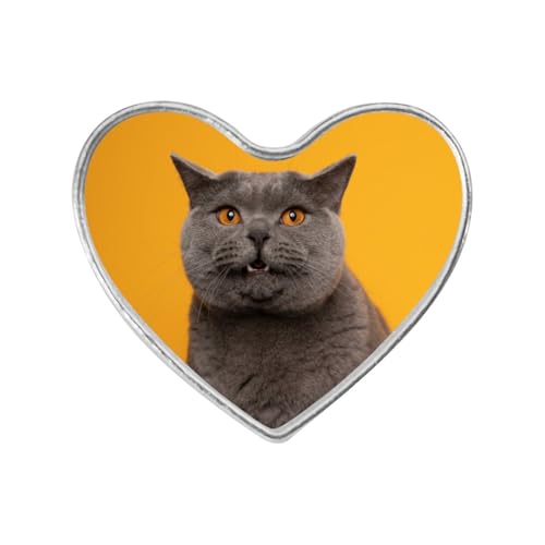 Custom Pins with Logo - Customized Buttons for men Women Customized pin - color: Heart and Silver