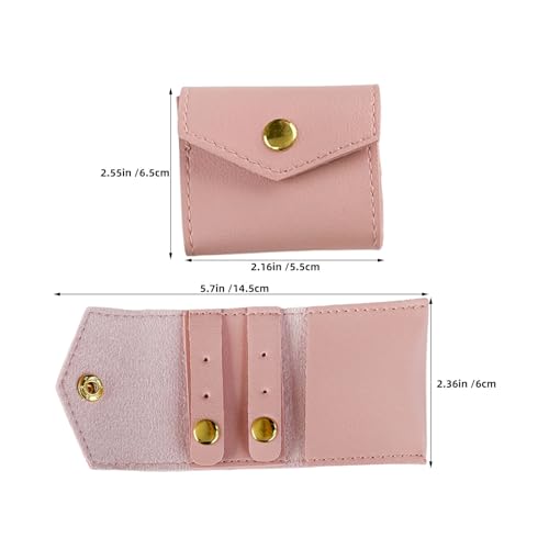 Wakauto 3pcs Foldable Jewelry Travel Organizer Bag with Buckle, Portable Pu Small Roll-up Case for Rings Earrings Necklaces, Multi-compartment Storage for Business Journeys and Travel