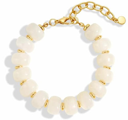 Beaded Bracelets Multicolor Acrylic Resin Beads Bracelet for Women - color: White