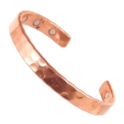Touchstone Copper Bracelet Tibetan Style. Hand Forged with Solid and high Gauge Pure Copper. Hammered Look.KRBRA021-01-C_REM - style: 1 Hammered 1