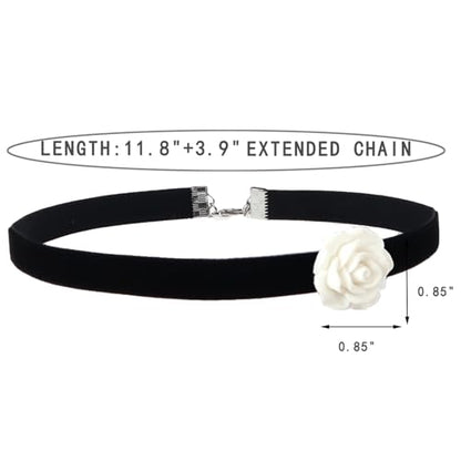 Handcrafted Velvet Choker Necklace with Exquisite Camellia Pendant Fashion Jewelry for Women - color: BLACK01W