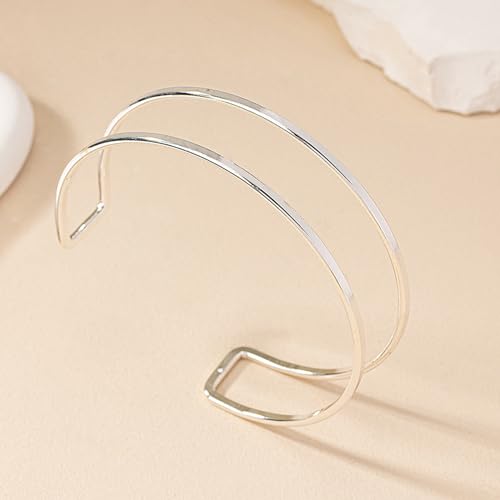 Harry and Henry Arm Cuff Gold Upper Arm Jewelry for Women Adjustable Open Cuff Bangle Bracelets Armband Jewelry Summer Outfits for Women 2026 - color: C:Silver Arm Cuff