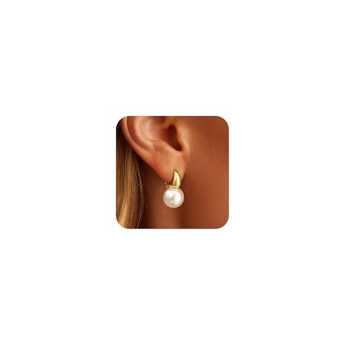 Necocy Chunky Gold Hoop Earrings for Women Non Tarnish, 14k Gold Plated Thick Triple Hoop Earrings Hypoallergenic Trendy Hoops Dainty Jewelry Gifts for Women - style: Drop Pear Hoop