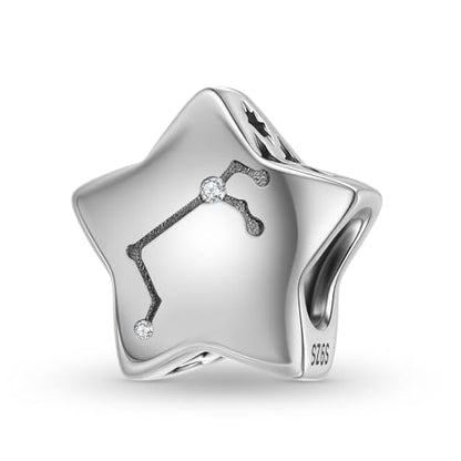 Constellation Charm 925 Sterling Silver Birthstone Bead for Pandora Charms Bracelet-Gift for Anniversary Birthday Christmas Day - color: Aries A