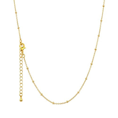 14K Gold Plated Paper Clip Chain Link Necklace Satellite Chain Necklace for Women - color: Satellite Chain