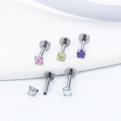 Vsnnsns 16G Lip Rings Stainless Steel Tragus Helix Conch Piercing Jewelry Snake Bite Piercing Monroe Lip Rings Labret Medusa Cartilage Lobe Earrings Studs Piercing Jewelry 6MM 8MM 10MM Silver - color: Mix Color Cz-8MM