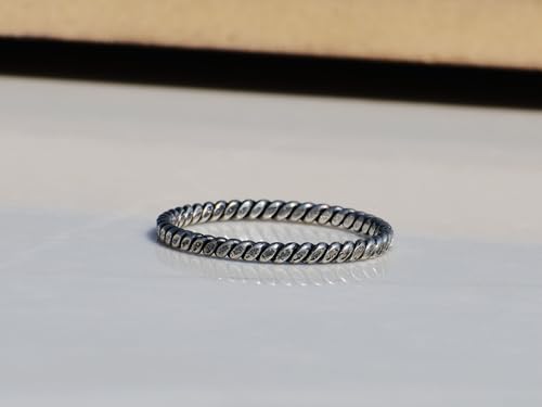 Twist Stacking Ring 925 Sterling Silver Minimalist Delicate Ring for Women Knuckle Thumb Promise Ring Everyday Jewelry Gift