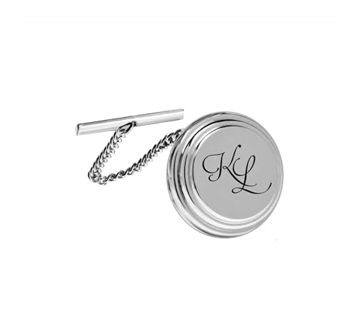 Personalized Silver Beveled Tie Pin Custom Engraved Free - Men’s Formal Accessory, Wedding or Business Gift With Free Engraving - Ships from USA