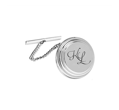 Personalized Silver Beveled Tie Pin Custom Engraved Free - Men’s Formal Accessory, Wedding or Business Gift With Free Engraving - Ships from USA