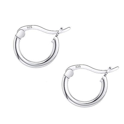 Savlano 925 Sterling silver Round Hoop Earrings for Women & Men Comes in 10MM-25MM - size: 10 Millimeters