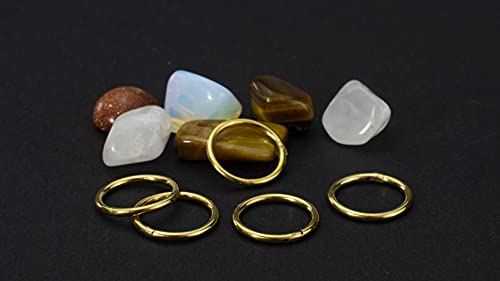 5Pcs 16G 18G Surgical Steel Nose Rings Hoop Tragus Septum Cartilage Hoop Earrings For Women Men Body Piercing Jewelry Kit Bar Length 6mm/8mm/10mm/12mm/14mm - style: 5Pcs -18G - Gold - 8mm