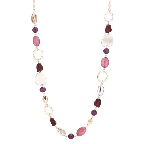 Long Gold Boho Necklaces for Women Beaded Statement Chain Long Necklace Gold Costume Jewelry Birthday Gifts for Her - color: 93-Purple