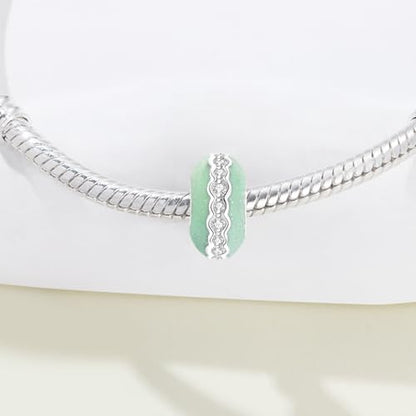 Spacer Stopper Beads for Bracelets & Necklaces, 925 Sterling Silver Beads | Smooth & Pave Cubic Zirconia (White, Blue, 18K Gold Plated) | Anti-Slide Separator Charms S925 Women Jewelry - color: 2PCS Colorful spacer