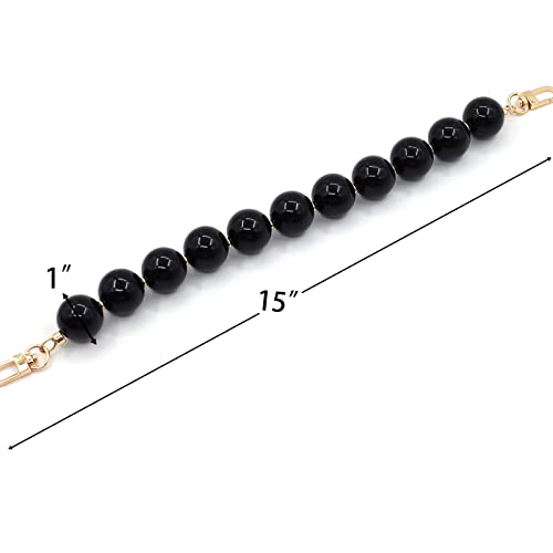 AUMEY Handbag Chain Straps Acrylic Purse Chain Strap Fashionable Replacement Purse Clutches Handles for Purse Handbags DIY Crafts, 15 inch of Each (YZL02-Black) - color: Yzl02-black
