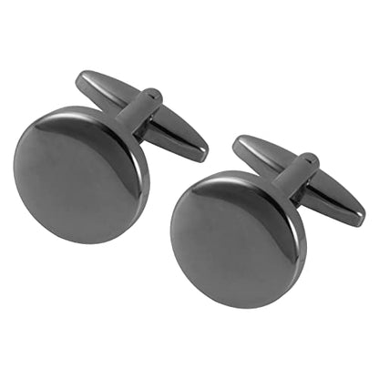 GWD Cufflinks and Tie Clip Set Personalized Cuff Links Business Wedding - style: Black