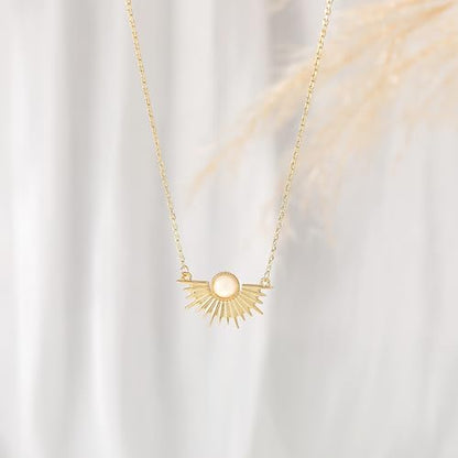 CHESKY Layered Necklaces for Women Trendy, Dainty 14k Gold Plated Pendant Necklace Layering Necklace for Women Non Tarnish Hypoallergenic Sun Gold Necklace Stack Gold Jewelry for Women Gifts - style: Sun-TE