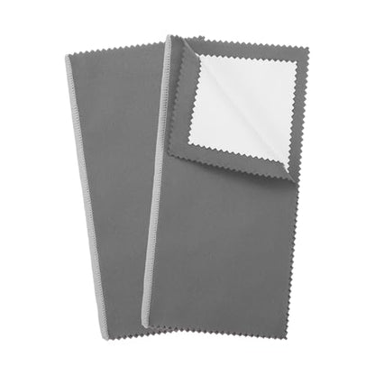 PATIKIL 7.9"x7.9" Jewelry Cleaning Cloth, 2 Pack Double-Sided Fleece Polishing Cloth for Gold, Silver and Jewelry, Dark Gray - color: Dark Gray, size: 7.9"x7.9"