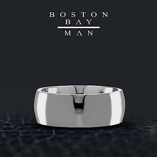 Boston Bay Diamonds Tantalum Comfort Fit Mens Wedding Band or Fashion Ring - 7mm & 8mm - Choice of Style - color: 8mm Low Dome