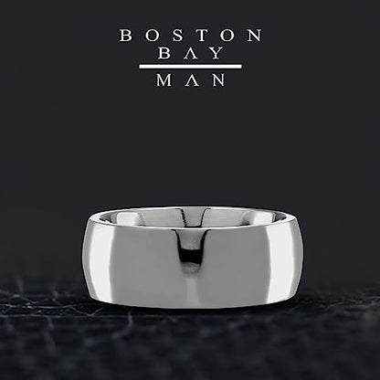 Boston Bay Diamonds Tantalum Comfort Fit Mens Wedding Band or Fashion Ring - 7mm & 8mm - Choice of Style - color: 8mm Low Dome