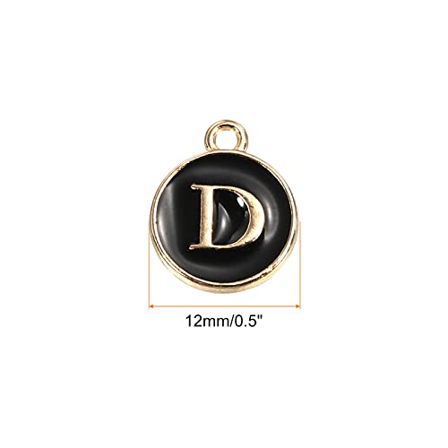 MECCANIXITY Alphabet Letter Charm Double Sided Alphabet Pendant, for Earring Jewelry Making - style: D