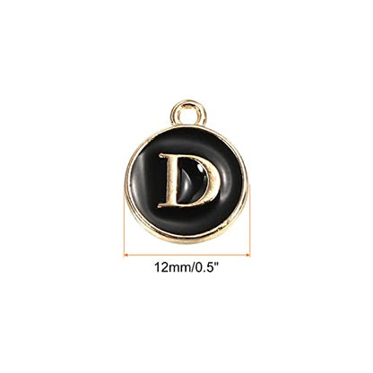 MECCANIXITY Alphabet Letter Charm Double Sided Alphabet Pendant, for Earring Jewelry Making - style: D
