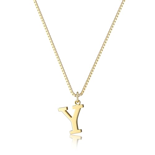 Foxgirl Gold Initial Necklaces for Women, Dainty Gold Letter Necklace Tiny A-Z Pendant Choker Necklace Trendy Cute Personalized Monogram Name Necklace Gold Jewelry Necklace for Women Gift | Tiny Letter Pendant on a Dainty Choker Chain, Personalized Everyd