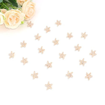 YISSION 20 Pcs Mini Pearl Starfish Hair Clips Cute Gold Hair Pins Small Hair Barrettes Starfish Hair Clip Mermaid Hair Accessories for Girls Women Beach Party - color: Gold & White Pearl