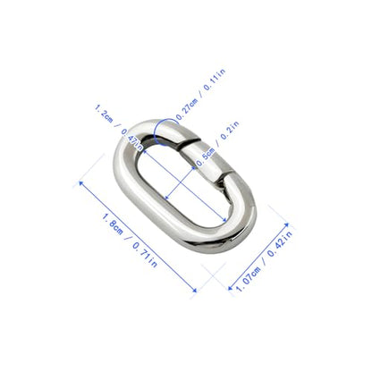 1Pc Oval Spring Clasps Clips Connector Rings for Keychain DIY Crafts (Silver-H) - color: Silver-H