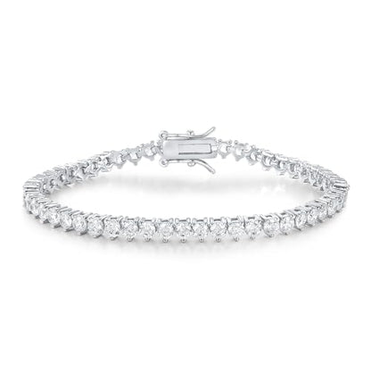 Gemsme 18K White/Yellow Gold Plated 4.0mm Cubic Zirconia Classic Tennis Bracelet 6-9 Inches - color: White Plated, size: 6.5inch