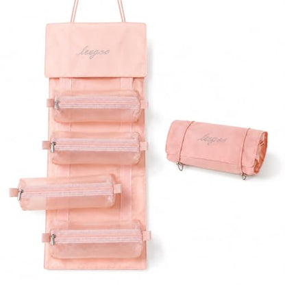 Hanging Detachable Makeup Organizer, Foldable Mesh Cosmetic Travel Bag | Hanging Design, Detachable Pouches, Foldable, Mesh Visibility, Multi Compartments, Travel Storage