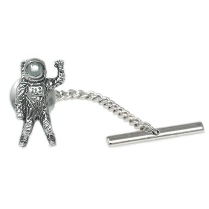Men’s Tie Tack Tie Pin with Chain – Classic Lapel Pin Accessory for Dress Shirts, Suits & Formal Wear - style: Astronaut