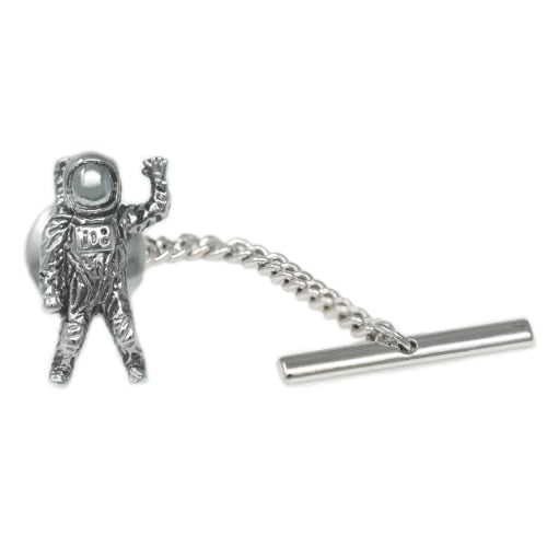 Men’s Tie Tack Tie Pin with Chain – Classic Lapel Pin Accessory for Dress Shirts, Suits & Formal Wear - style: Astronaut