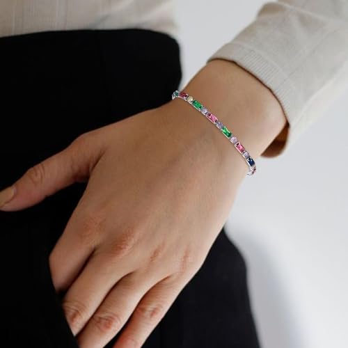 FANZE Gold Plated Cubic Zirconia Tennis Bracelets for Women Dainty Trendy Adjustable Bracelet Jewelry Gift for Ladies Wedding Mother Birthday Anniversary - style: Style 8B