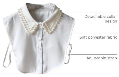 Verdusa Women's Fake Collar Detachable Dickey Collar Half Shirts Blouse - color: Plain White