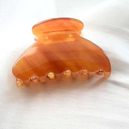 Handmade Celluloid Acetate French Design Barrettes Tortoise Shell Claws Hair Claw Luxury Fashion Accessories Hair Clip for Women (amber) - color: amber