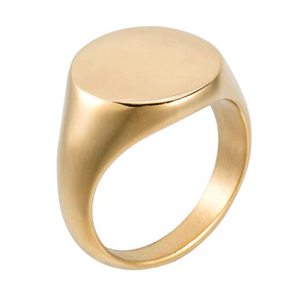 18K Gold Plated Women's Starburst Signet Ring - Minimalist Mother of Pearl Statement Piece - color: Oval Ring