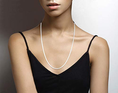 Miabella Italian 925 Sterling Silver, 18K Gold Plated Herringbone Necklace | 3.5mm Flat Snake Chain, Fine Jewelry for Women, Made in Italy - size: Length 26 Inches, style: sterling silver