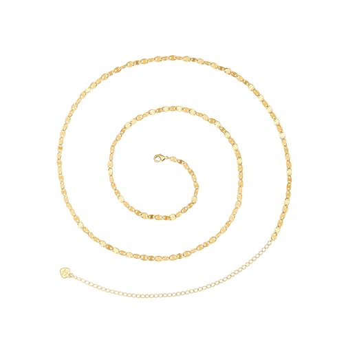 Adjustable 18k Gold Plated Waist Chain, Beach Bikini Body Chain, Handmade Boho Belly Chain - color: S.mariner