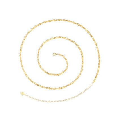 Adjustable 18k Gold Plated Waist Chain, Beach Bikini Body Chain, Handmade Boho Belly Chain - color: S.mariner