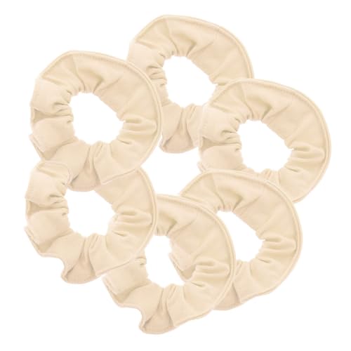 Motique Accessories Large Scrunchies for Women, Pack of 6, Beige | Hair Ties for Medium & Thick Hair - color: Beige