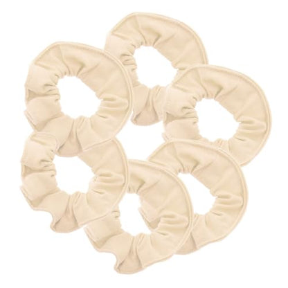 Motique Accessories Large Scrunchies for Women, Pack of 6, Beige | Hair Ties for Medium & Thick Hair - color: Beige