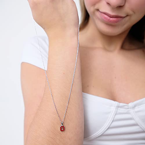 Ohio State Buckeyes Gifts Women - Dainty Block O Stud Earring and Necklace Set - Hypoallergenic Stainless Steel Jewelry for Women - Buckeye Jewelry and Ohio State Gifts
