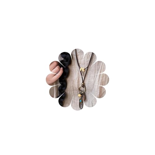Boho Necklace for Women Long Layered Wooden Leather Leaf Pendant Statement Necklace Vintage Boho Jewelry - style: Feather
