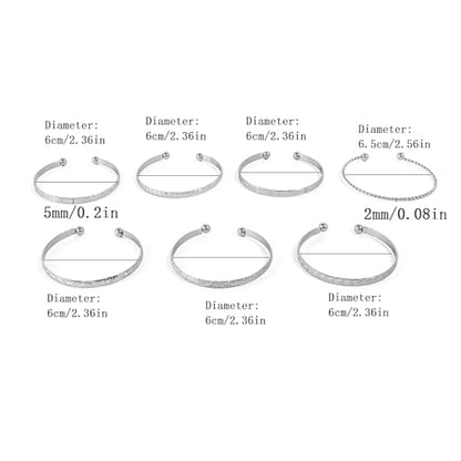 14k Gold-plated multi-layer stackable cuff Bracelet Sets for Women Adjustable Bohemian Open Bangle-Bracelets - color: silvery