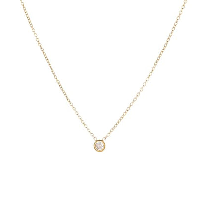 Cubic Zirconia Necklaces for Women 18K Gold Plated Tear drop Necklace Dainty Layered CZ Lariat Diamond Necklace - color: Bezel CZ-Gold