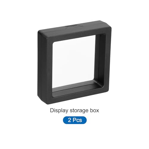 MECCANIXITY Floating Frame Display Holder Stand 3D Jewelry Display Box 2.76 x 2.76 x 0.79 Inch Black for Ring Necklace Bracelet Earring Pack of 2 - color: Black, size: 2.76 x 2.76 x 0.79 inch