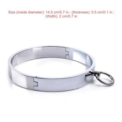 Trendy Unisex Fashion Chokers - Polish Shinning Stainless Steel Necklace Punk Choker Collars with O Ring for Bold Style