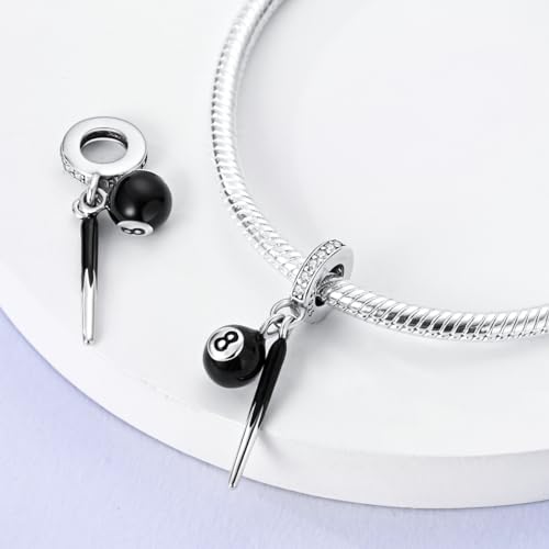 LNQOBU 925 Sterling Silver Charms for Bracelets Necklaces,5A Cubic Zirconias Evil Eye Dangle Beads Charms Jewelry Gift for Women (With one Spacer Beads Charms) - style: Pool Pendant